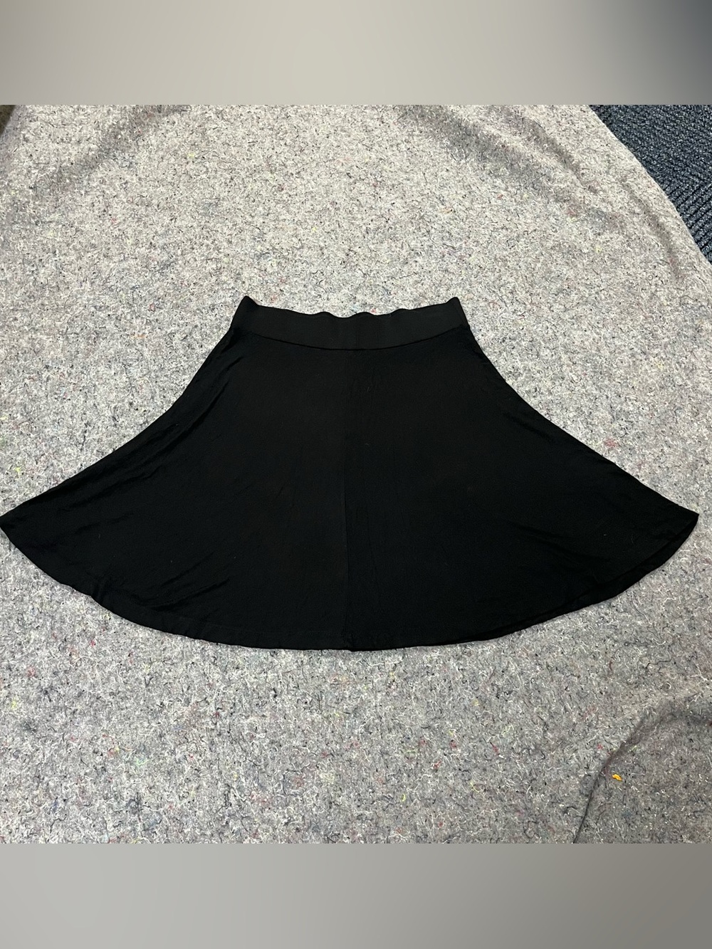 Ann Taylor Loft A-Line Skirt Elastic Waist Skater Black 4 Panels Small Midi